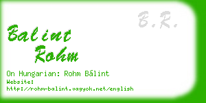 balint rohm business card